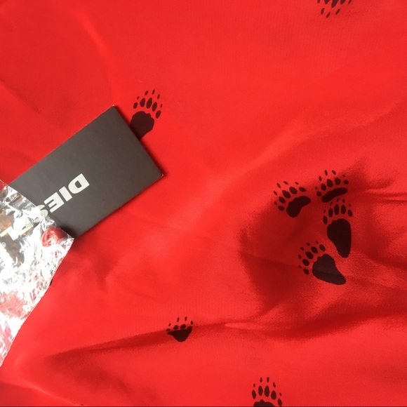 Diesel Pussybow blouse in warewolf paw print - Picture 3 of 6